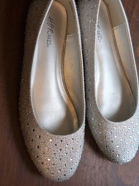 Hot Cakes Sparkling Nude Champagne Rhinestone Flats